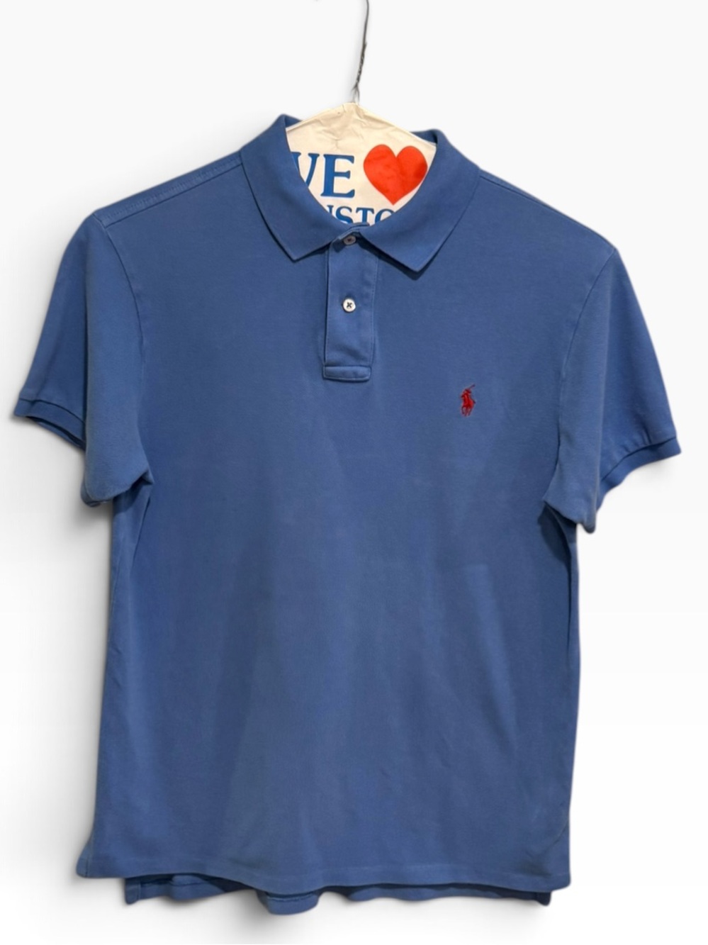 Ralph Lauren Blue Polo with Red Pony Embroidery - Straight from the Dry-cleaner